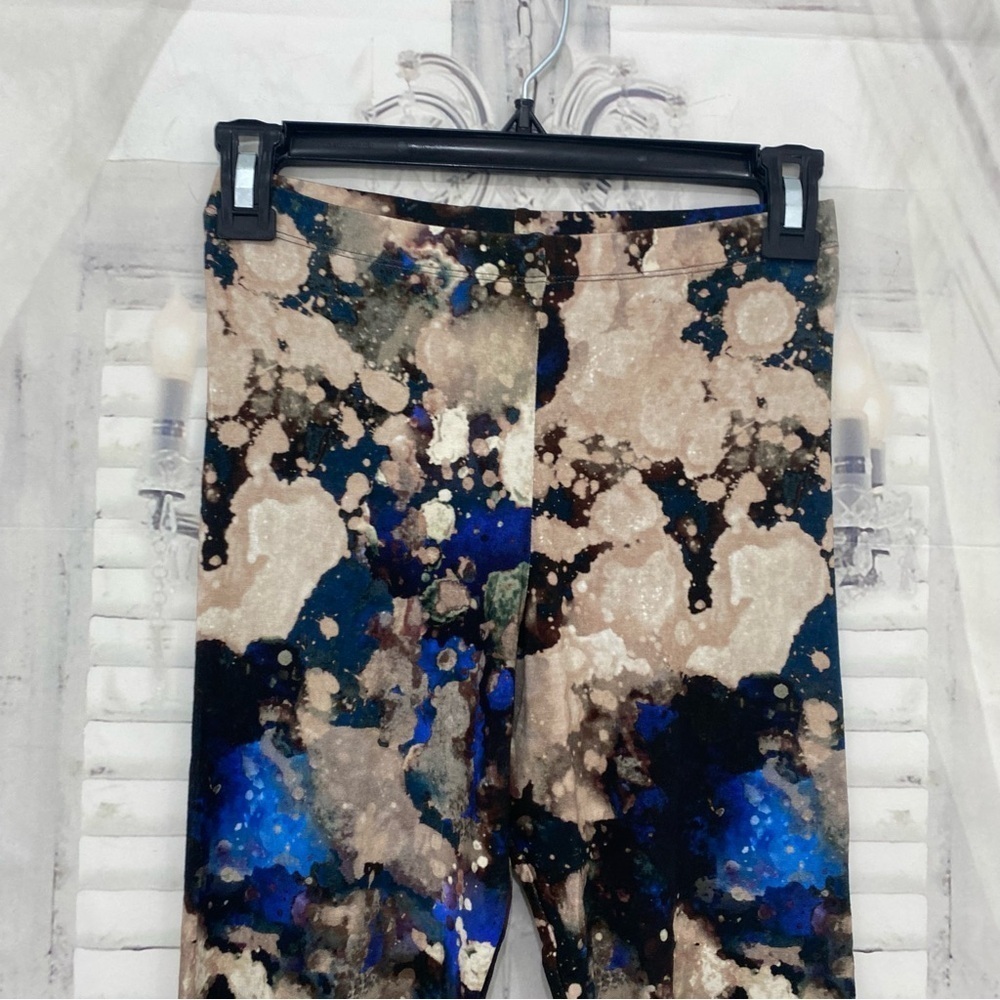 Bryn Walker Size XXS 2XS Blue Black Galaxy Knit Jersey Pull-On Basic Leggings - Picture 3 of 7